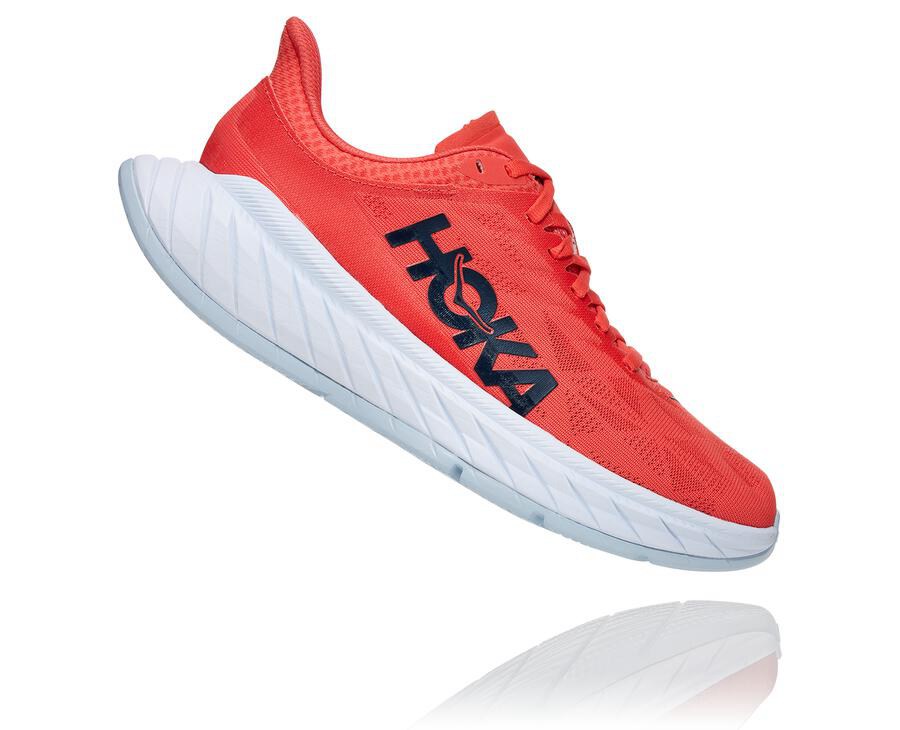 Hoka One One Koşu Ayakkabısı Kadın Kırmızı/Beyaz - Carbon X 2 - DB1935428